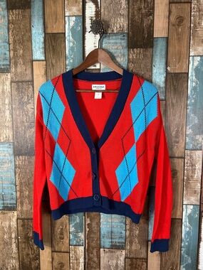 Arizona Preppy Red Cardigan Sweater